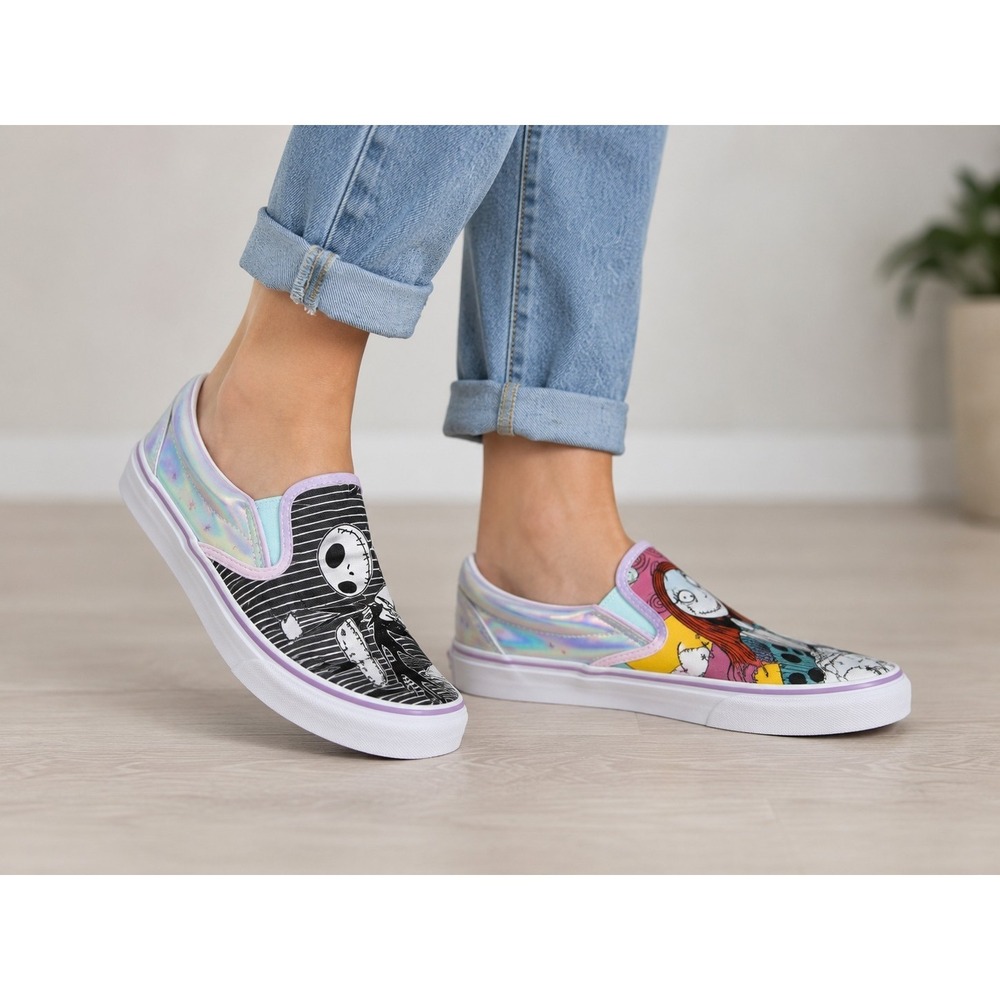 Ground Up Disney Nightmare Before Christmas  Slip on Shoes Jack & Sally Size W8